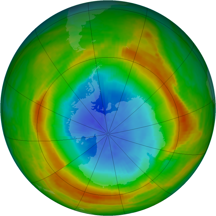 Antarctic ozone map for 01 November 1980